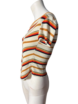 Vintage 70's chevron striped sweater S M