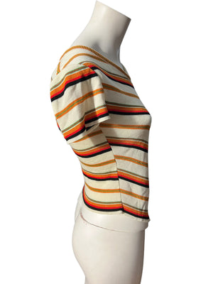 Vintage 70's chevron striped sweater S M