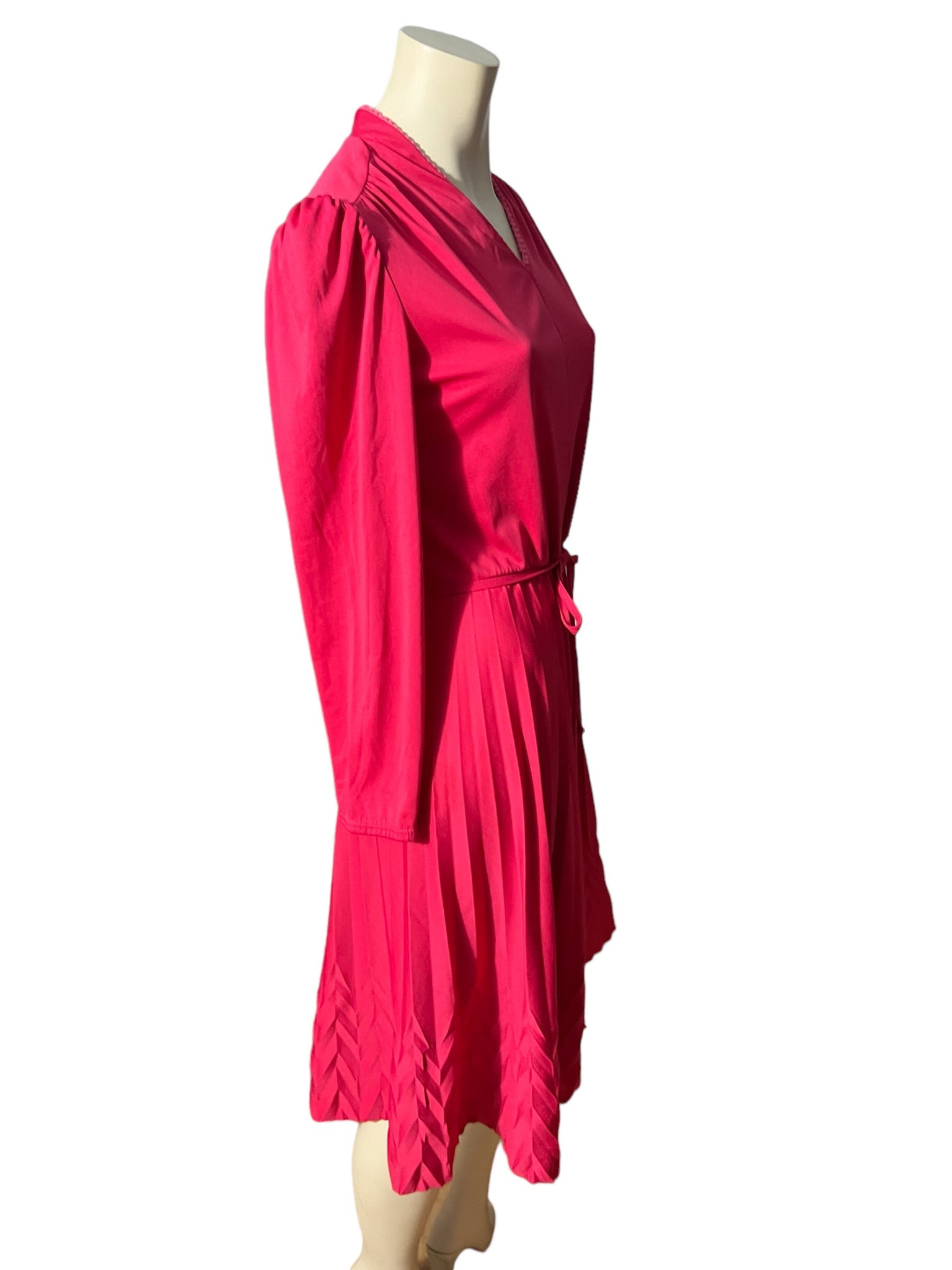 Vintage 70's hot pink pleat dress M L Blair