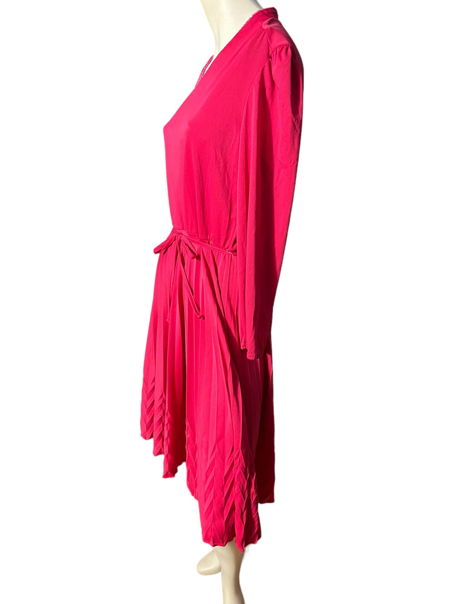 Vintage 70's hot pink pleat dress M L Blair