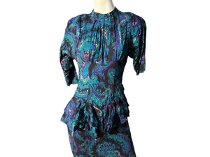 Vintage 80's peplum dress M Antara