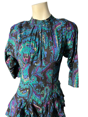 Vintage 80's peplum dress M Antara