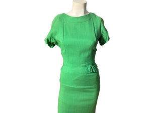 Vintage 60's green pencil dress S Eve Le Cog