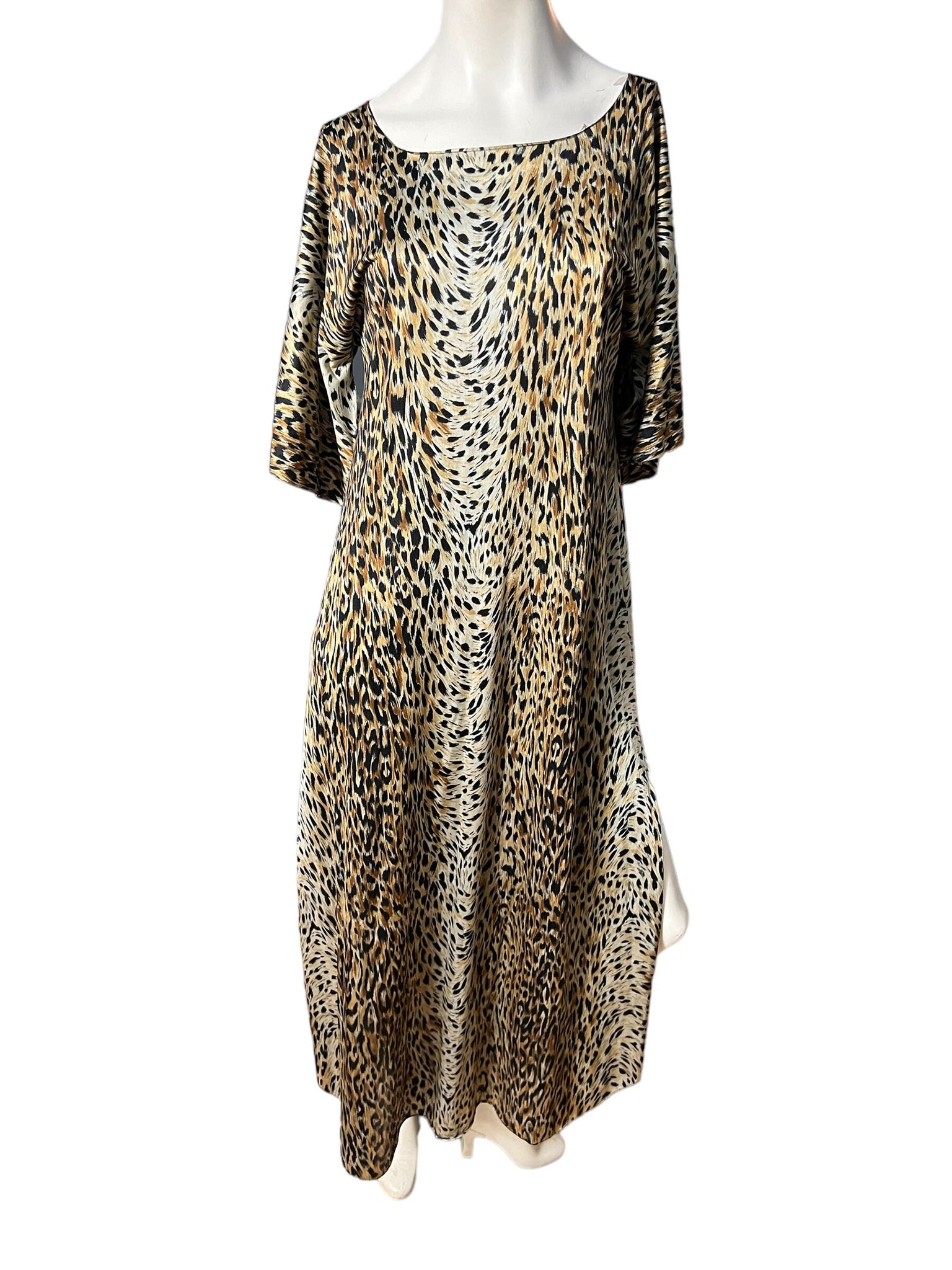 Vintage 70's leopard shift dress M L