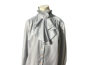 Vintage gray 80's ruffle shirt M Accent