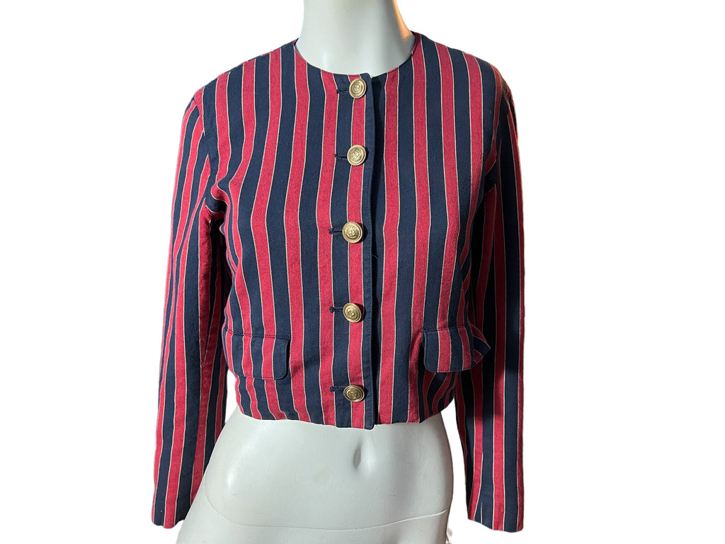 Vintage 80's striped short blazer 4 petite Liz Claiborne