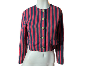 Vintage 80's striped short blazer 4 petite Liz Claiborne