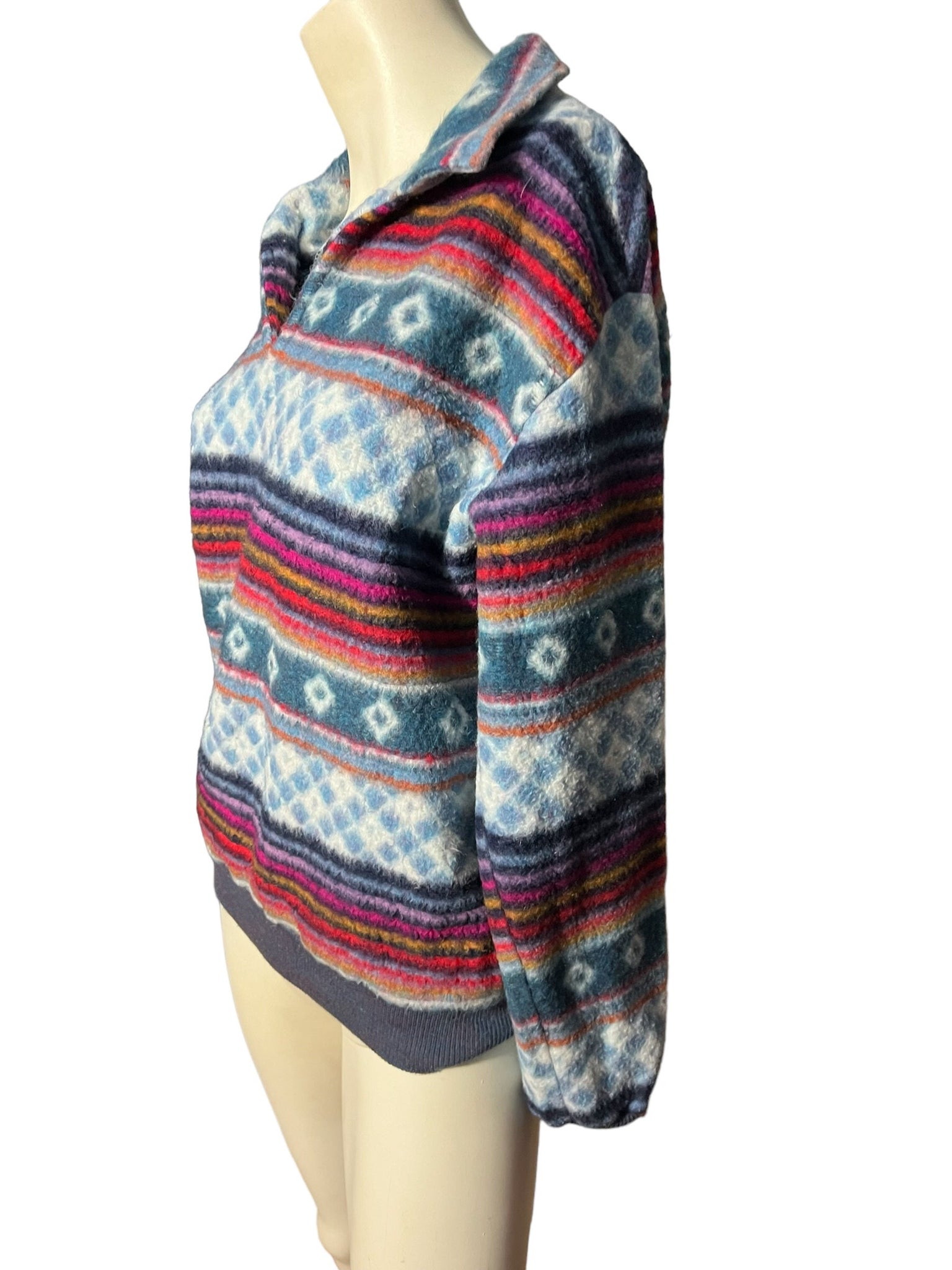 Vintage 70's rainbow pullover L A Rifle Bit