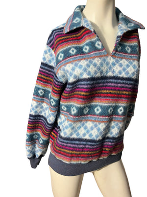 Vintage 70's rainbow pullover L A Rifle Bit