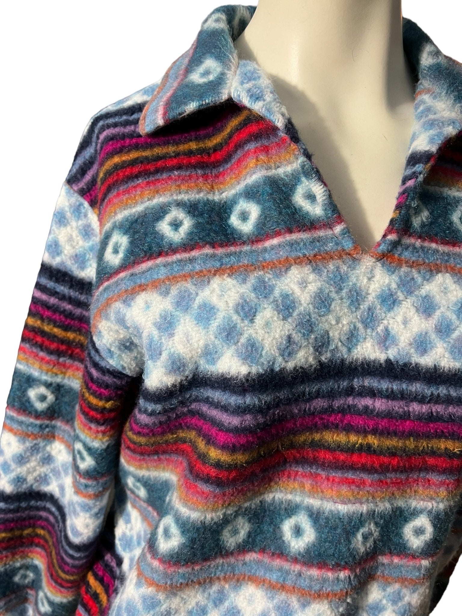 Vintage 70's rainbow pullover L A Rifle Bit