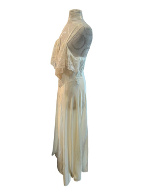 Vintage 70's Cira long lace nightgown drop waist M