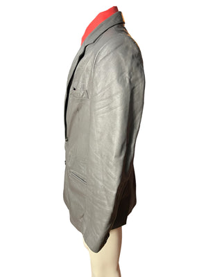 Vintage gray leather suit jacket 42 Saddlebrook