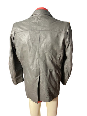 Vintage gray leather suit jacket 42 Saddlebrook