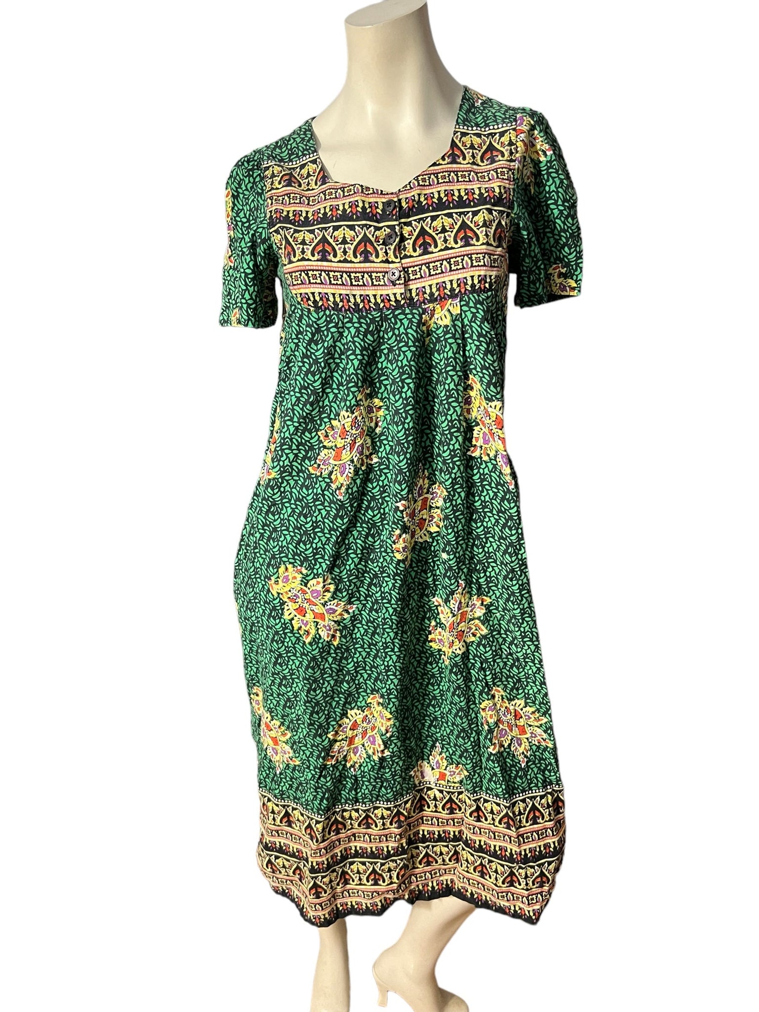 Vintage 80's india print lounge dress S Loungees