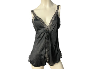 Vintage 70’s black lingerie top M California