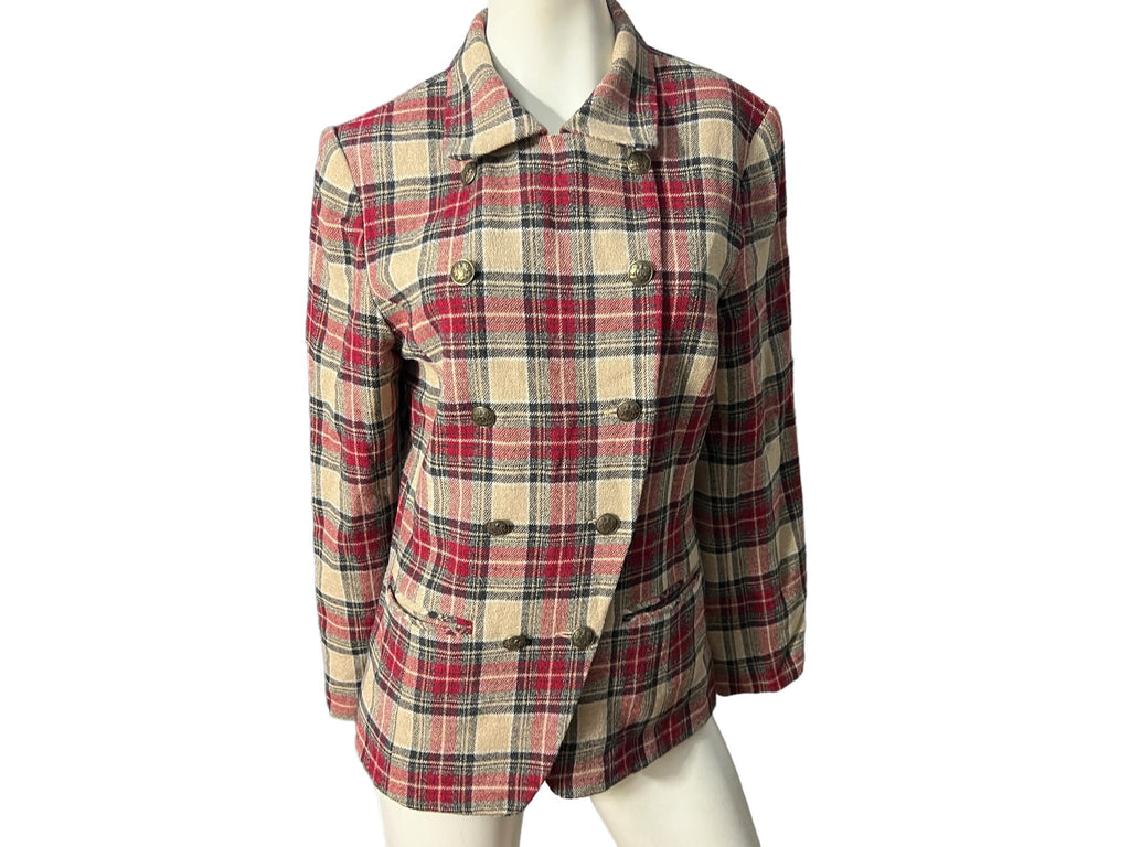 Vintage plaid 80's wool blazer jacket 10 J. McLaughlin