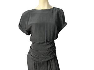 Vintage 80's black dress S backless Secrets