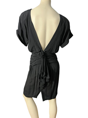 Vintage 80's black dress S backless Secrets