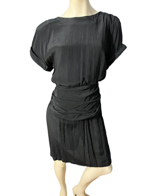 Vintage 80's black dress S backless Secrets