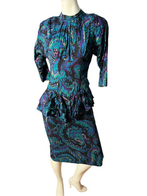 Vintage 80's peplum dress M Antara