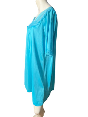 Vintage turquoise Tex Sheen nightgown M