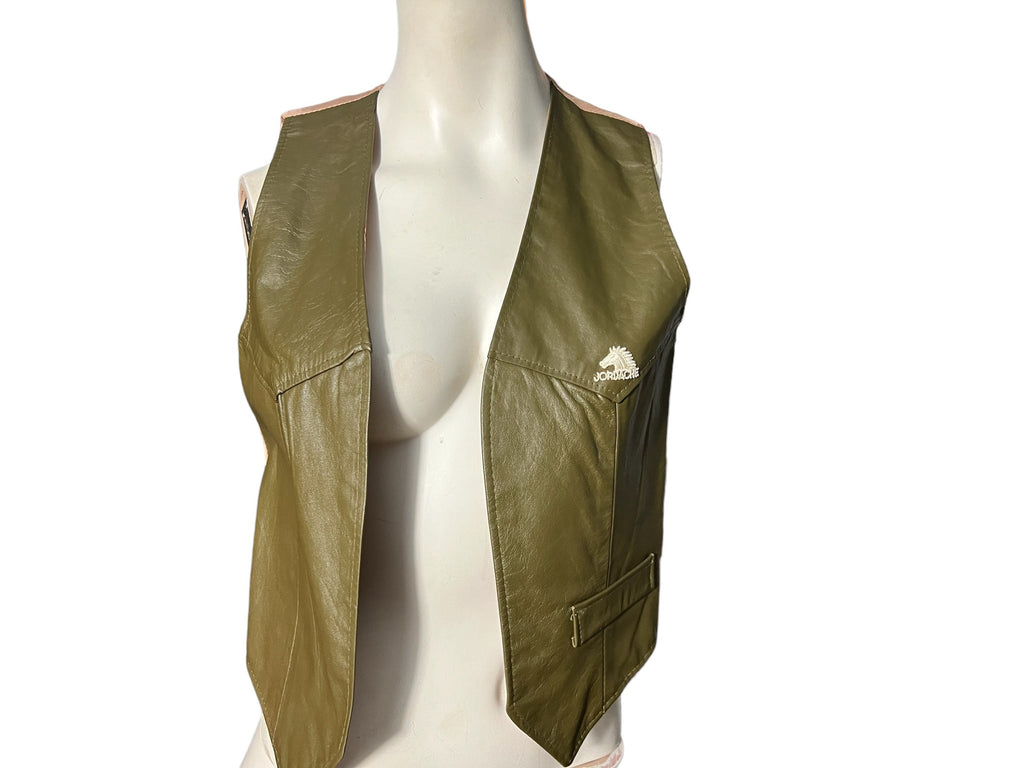 Vintage 80's Jordache leather vest S