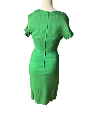 Vintage 60's green pencil dress S Eve Le Cog