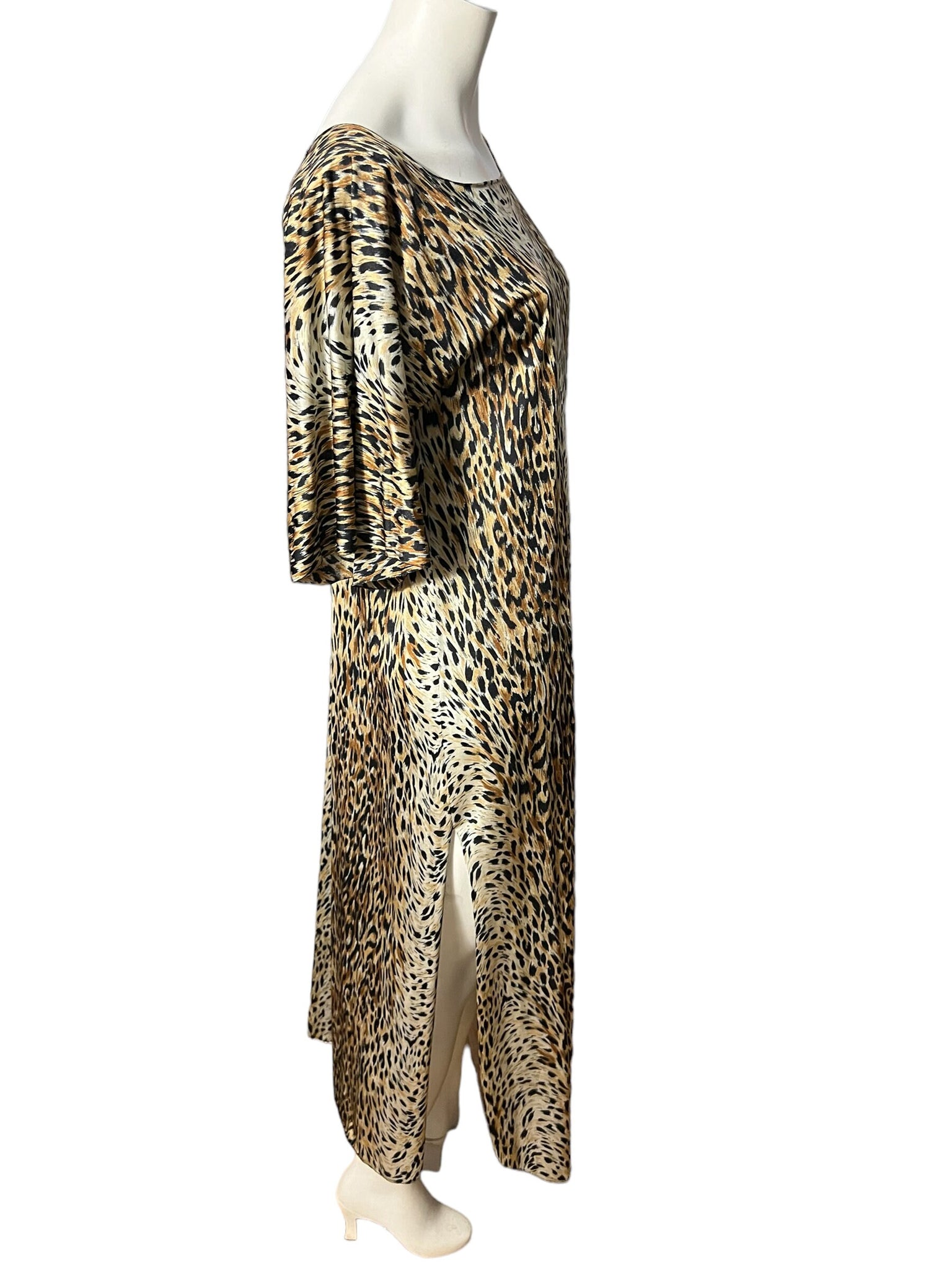 Vintage 70's leopard shift dress M L