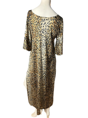 Vintage 70's leopard shift dress M L