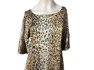 Vintage 70's leopard shift dress M L