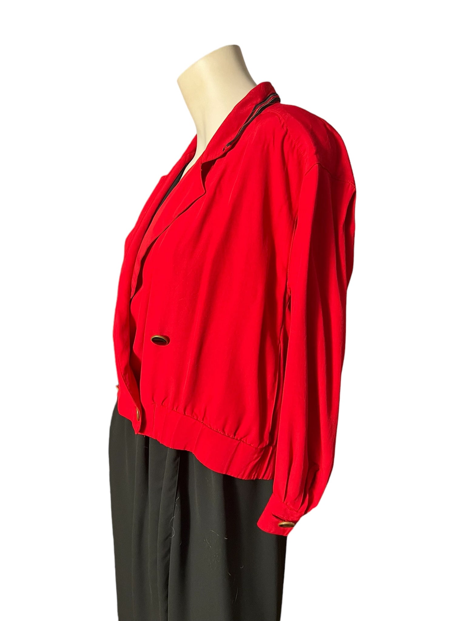 Vintage 80's red & black jacket petite 4 Leslie Fay