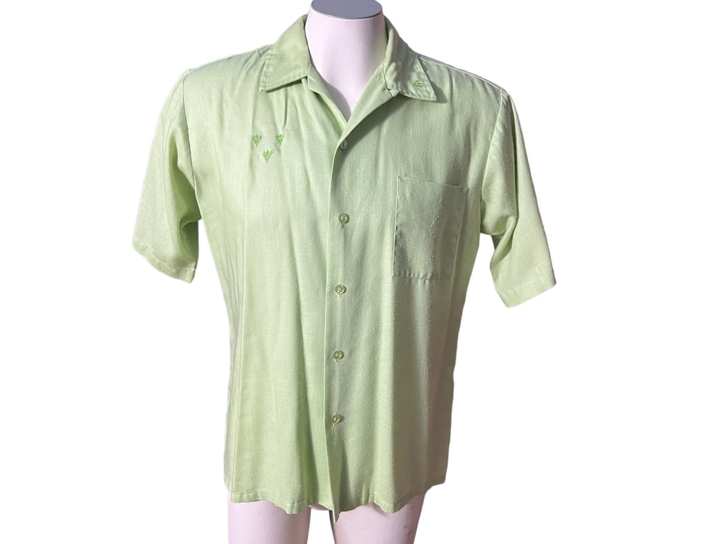 Vintage 60's green button up M Lancer