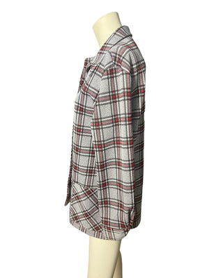 Vintage 70's gray plaid shirt L