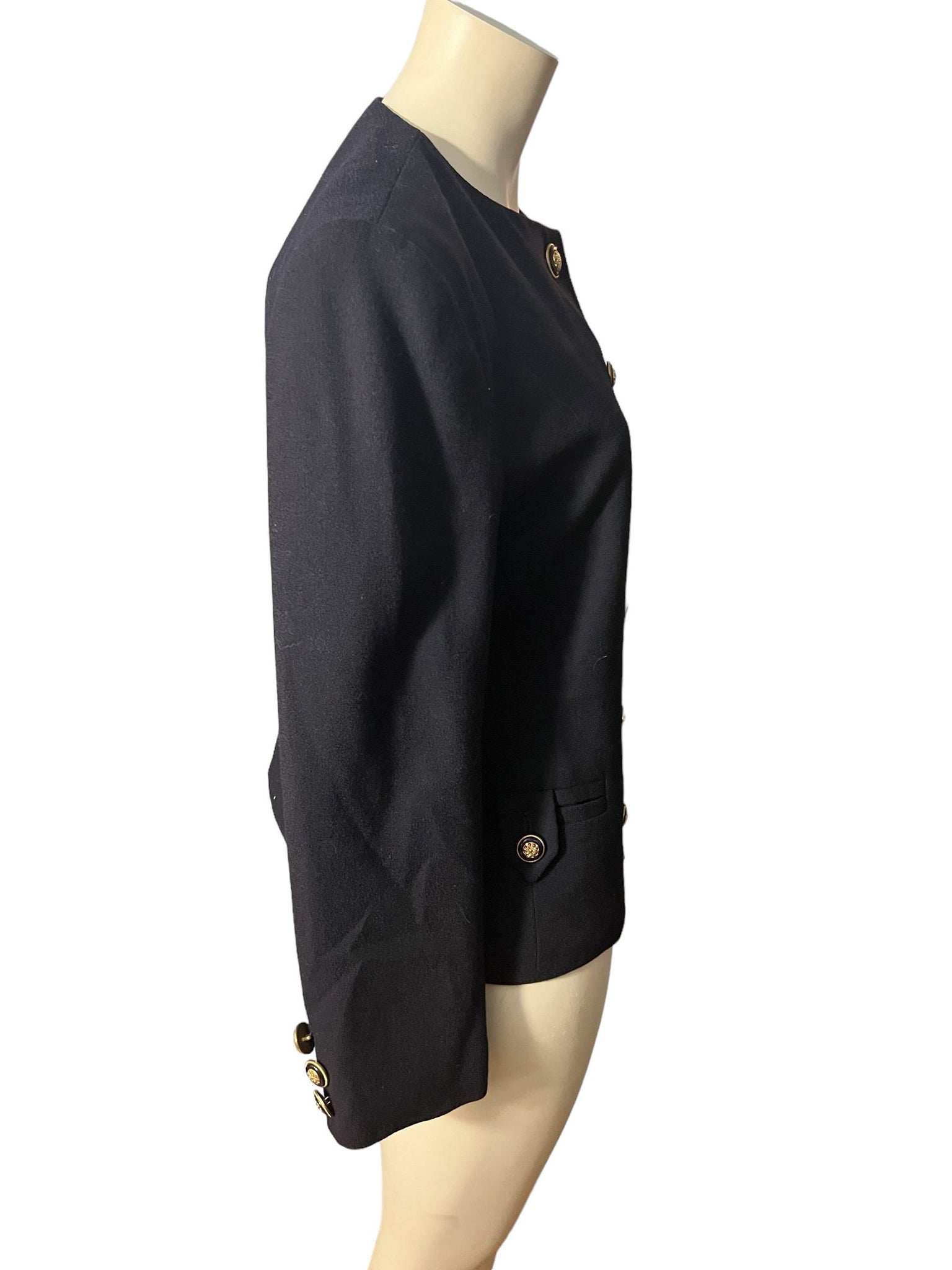 Vintage 80's suit blazer jacket navy L Herbert Grossman