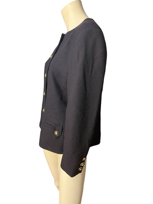 Vintage 80's suit blazer jacket navy L Herbert Grossman