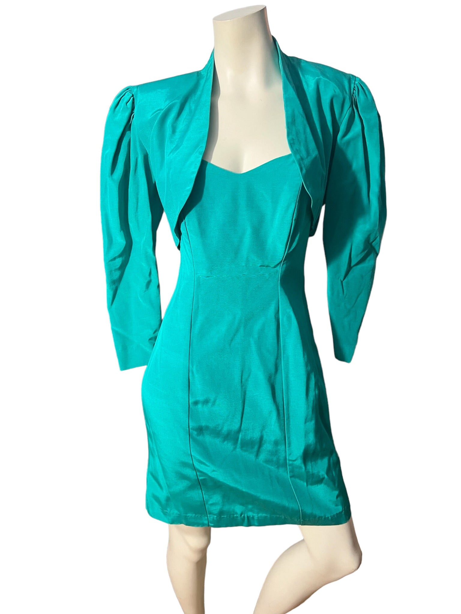 Vintage green blue 80’s dress jacket M