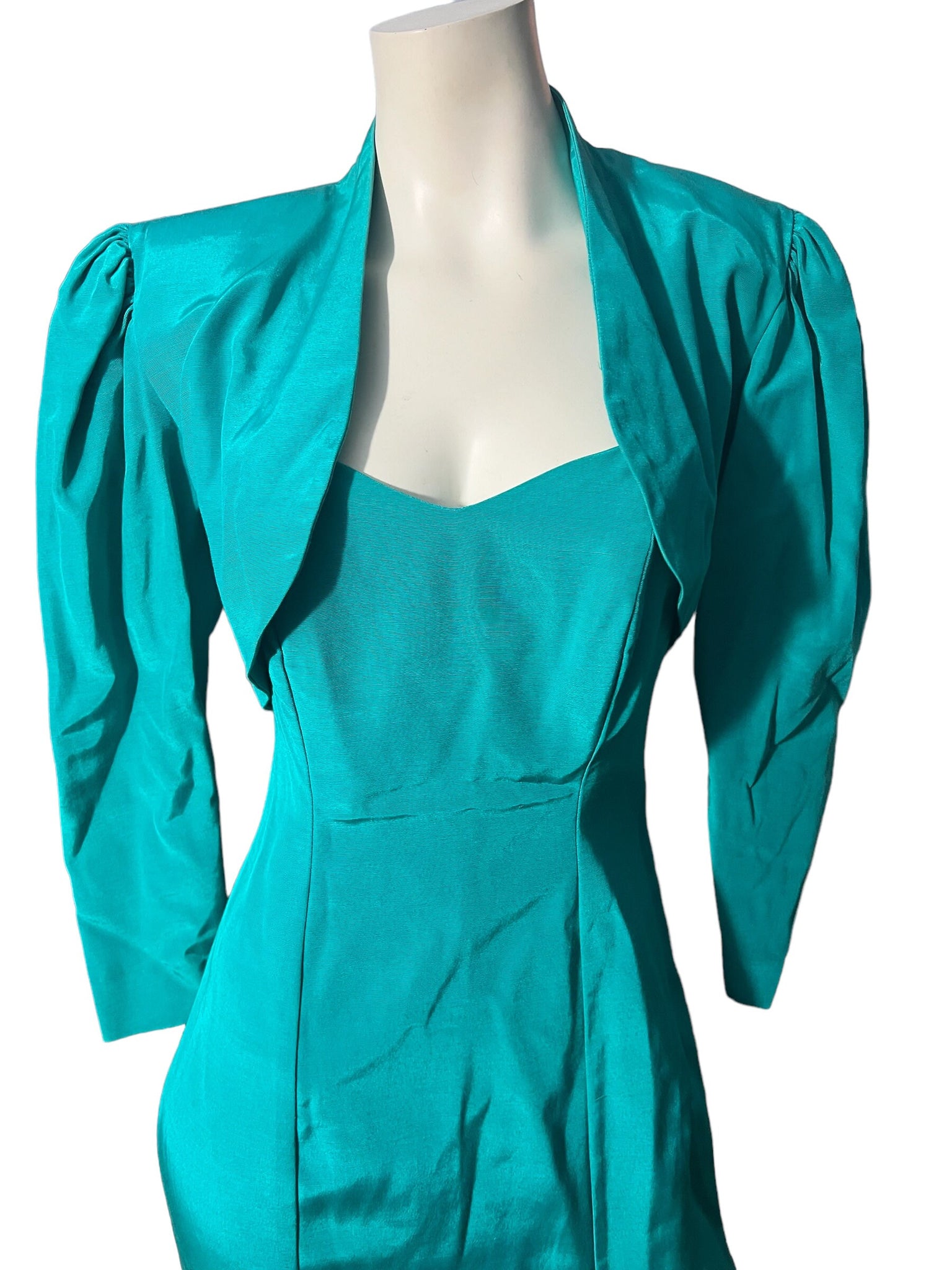 Vintage green blue 80’s dress jacket M