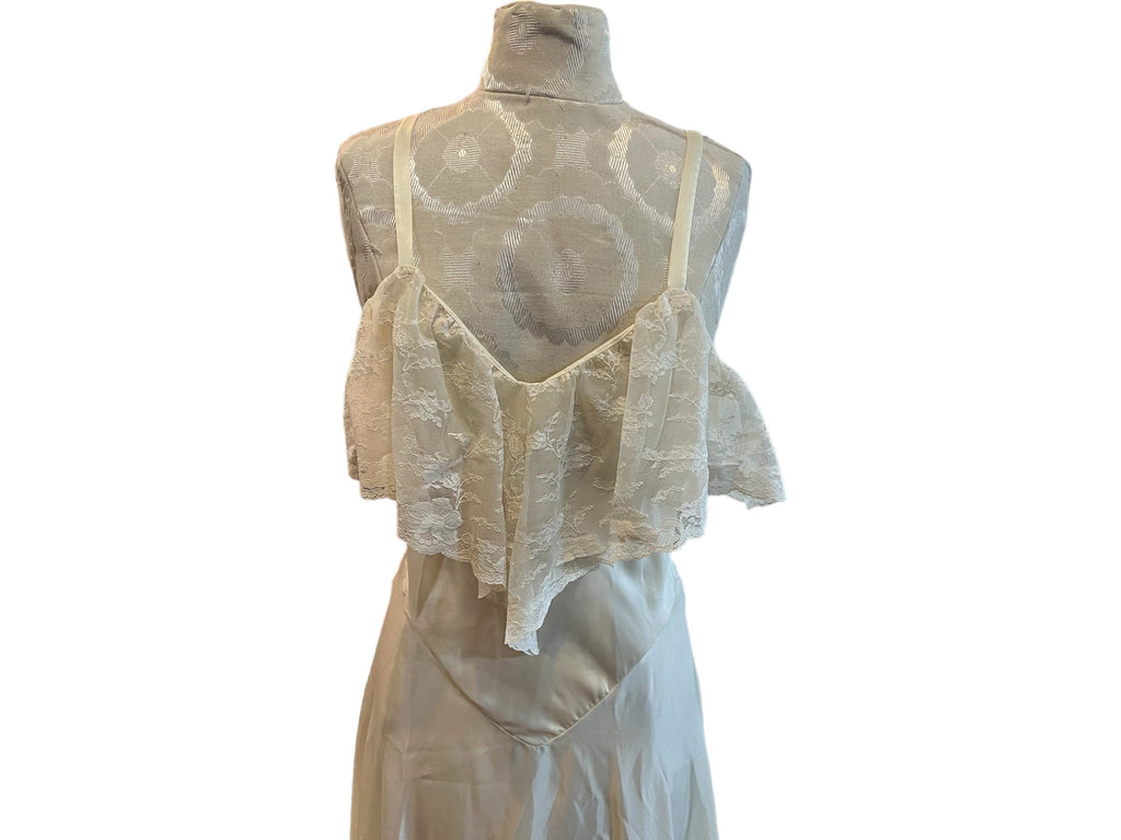 Vintage 70's Cira long lace nightgown drop waist M