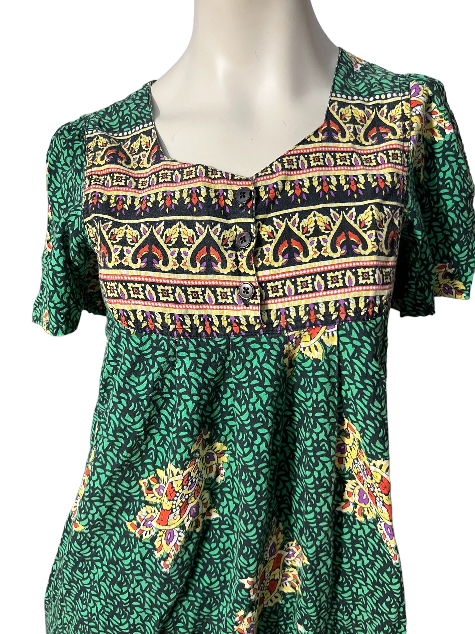 Vintage 80's india print lounge dress S Loungees