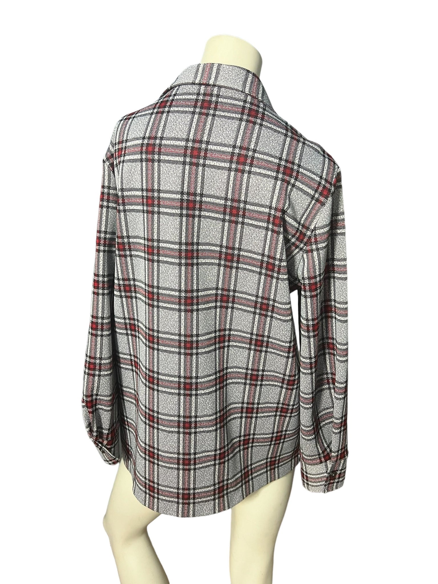 Vintage 70's gray plaid shirt L