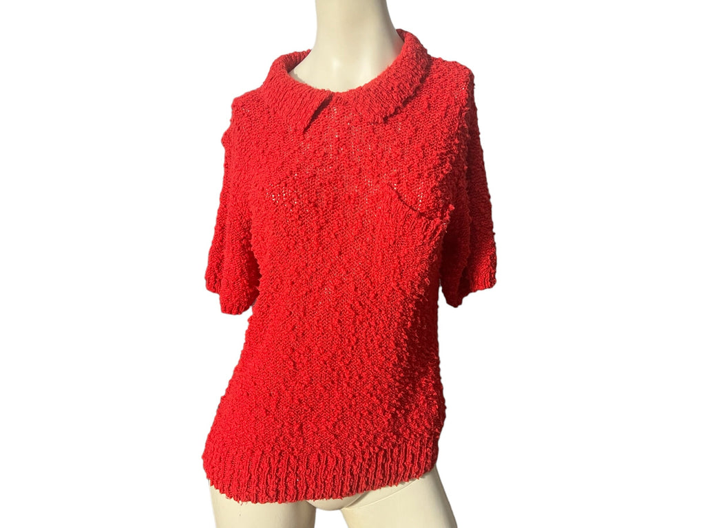 Vintage 80's red sweater top L Sea Wind