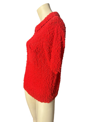 Vintage 80's red sweater top L Sea Wind