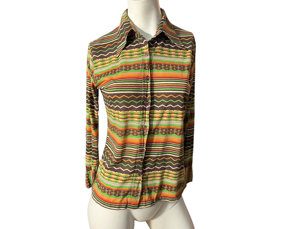 Vintage 70's abstract shirt M striped