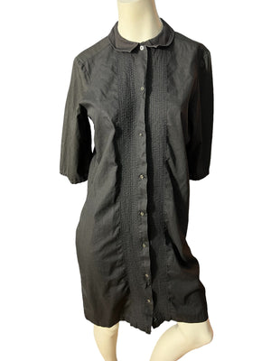 Vintage 50's black shirt dress L Carol Sue