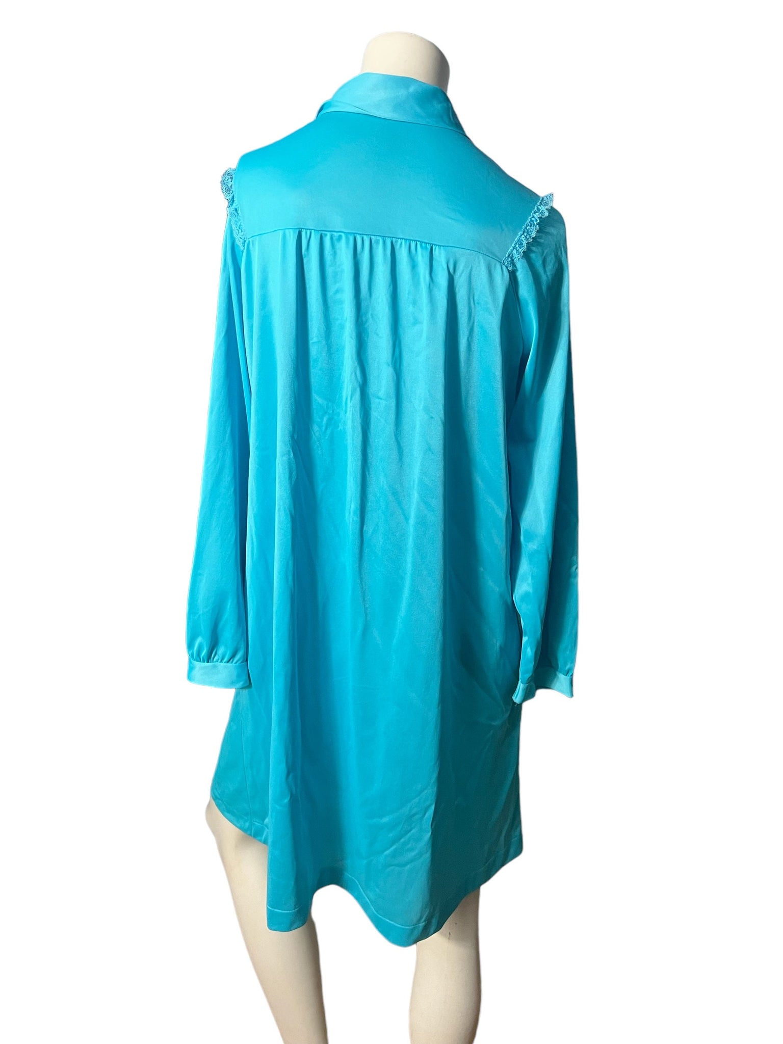 Vintage 70's turquoise robe M Texsheen