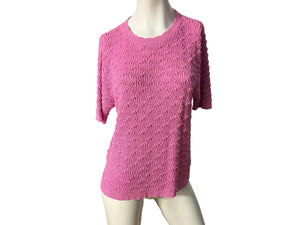 Vintage 70's pink scalloped sweater M L Billie Jo