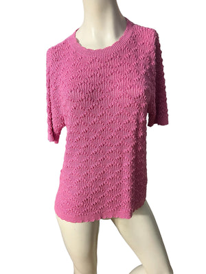 Vintage 70's pink scalloped sweater M L Billie Jo