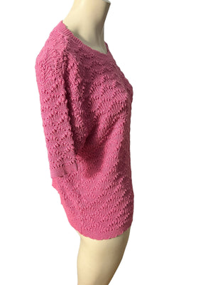 Vintage 70's pink scalloped sweater M L Billie Jo