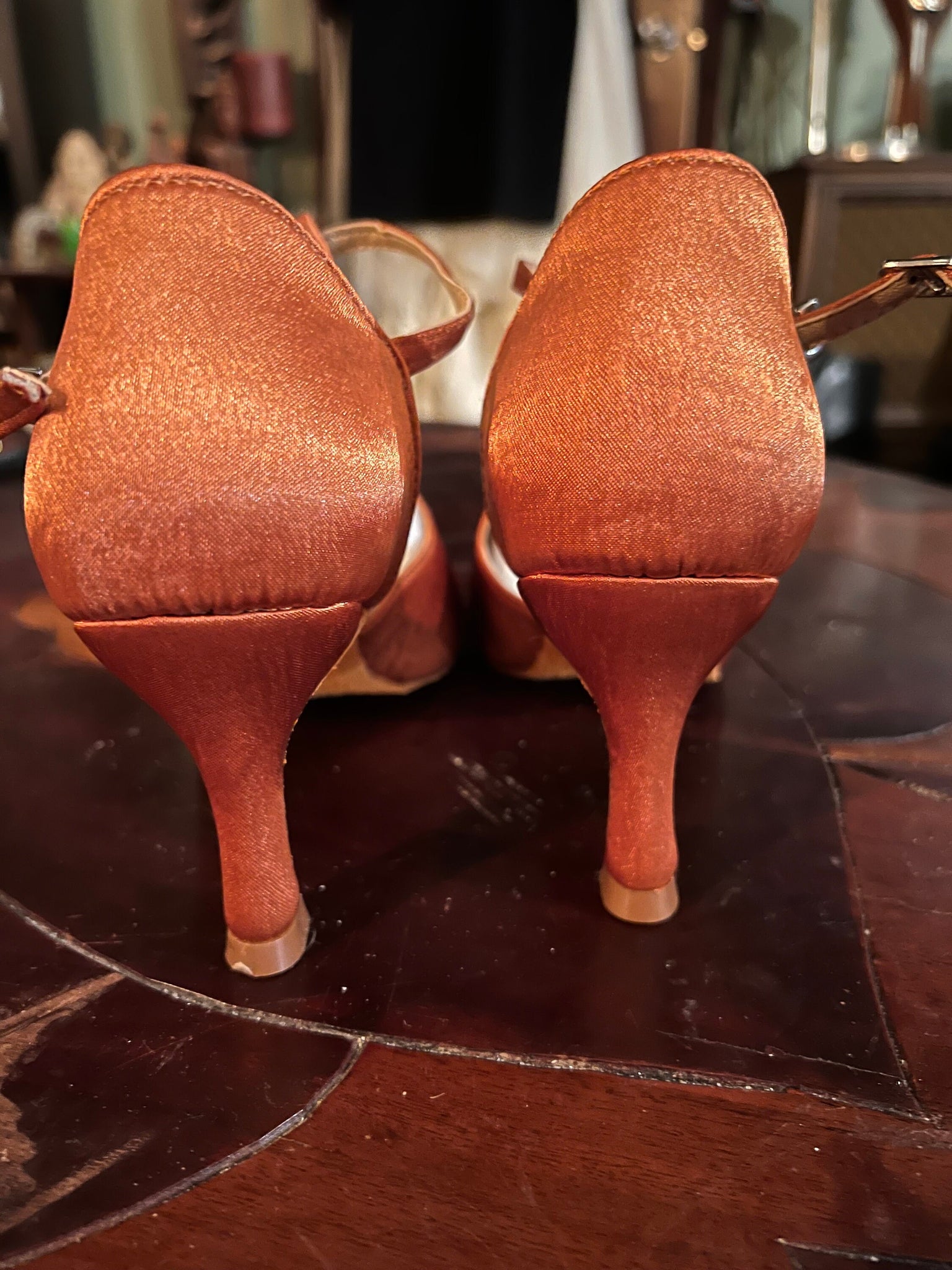 Vintage salmon 40's style heels 37 6.5