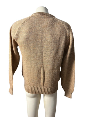 Vintage tan 70's V neck sweater L Holmes